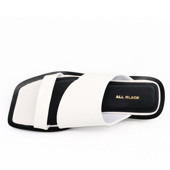 NEW ALL BLACK women's angle mule in white - Picture 7 of 7